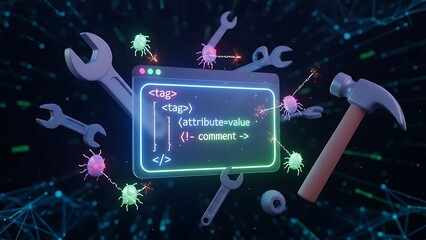 Debugging code with tools and bugs in a digital network environment coding programming
