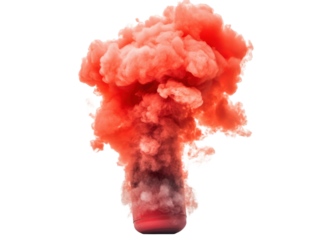 Red Smoke Explosion Isolated
