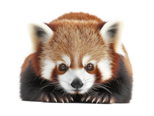 Cute Red Panda Lying Down Isolated