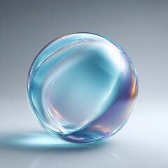 glass sphere on blue background