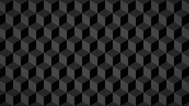 3D cube side scroll design in black
