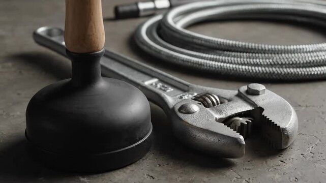 Essential Plumbing Tools: Wrench, Plunger & Hose for Home DIY Repairs