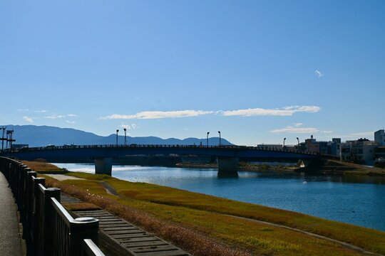 Kano River in Numazu City, Shizuoka prefecture, Japan