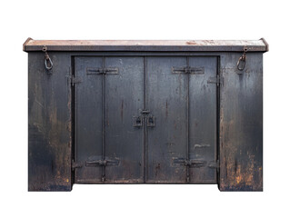 Old industrial metal double doors