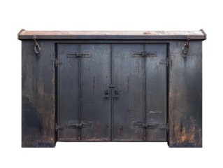 Old industrial metal double doors