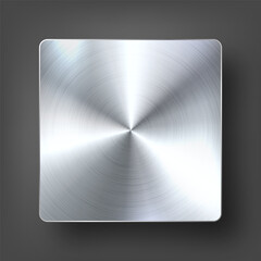 Realistic metal banner. Brushed steel or aluminium plate. Polished metal surface. Old grunge texture with scratches. Vector illustration