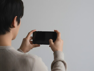 Hands holding smartphone become the main modern visual focal point