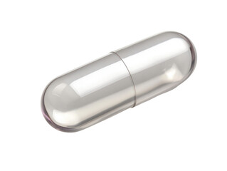 Transparent empty capsule on clear background