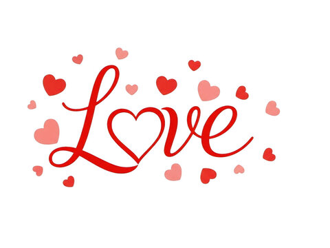 Elegant love hearts design isolated on transparent background