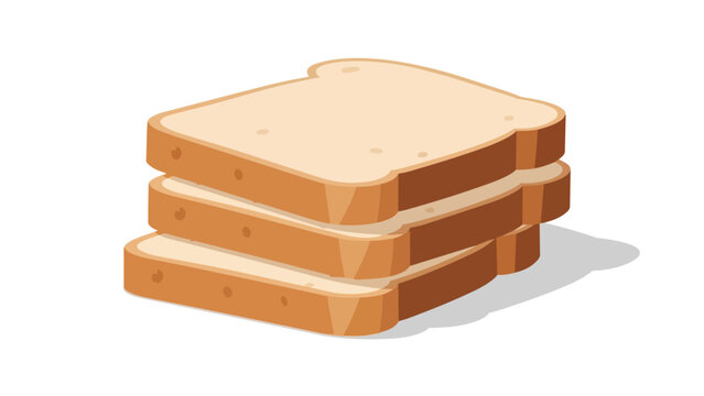 Neatly stacked plain white bread slices, ready for breakfast toast or sandwich creation, offering simple carbohydrate nutrition Bakery staple vector