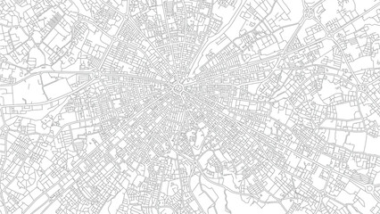 Obraz premium Detailed white line map of a major city street network viewed from above suggests navigation and urban planning concepts.