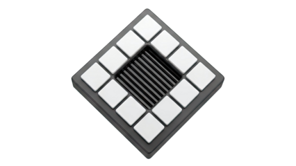 Diamond-Shaped MIDI Controller with White Pads and Black Grid