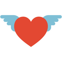 flying heart love and valentine icons flat design.