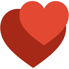 double heart love and valentine icons flat design.