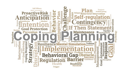 Coping Planning Word Cloud. Essential Concepts in Behavioral Change and Goal Management