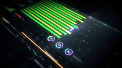 Dynamic data visuals for business info graphics, animated charts, and data-driven insights for a business meeting mock-up. Explore the world of trading, stock exchanges, and crypto