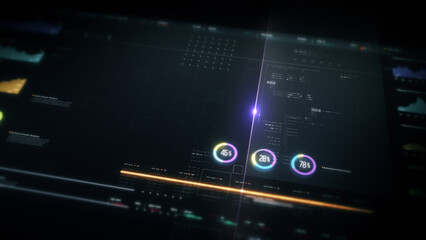 Dynamic data visuals for business info graphics, animated charts, and data-driven insights for a business meeting mock-up. Explore the world of trading, stock exchanges, and crypto
