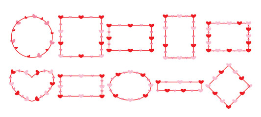 Valentine Heart Shape Frame Collection Illustration