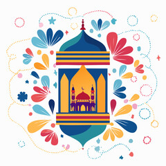 Fototapeta premium Islamic Lantern Mosque Decoration Eid Mubarak Ramadan.
