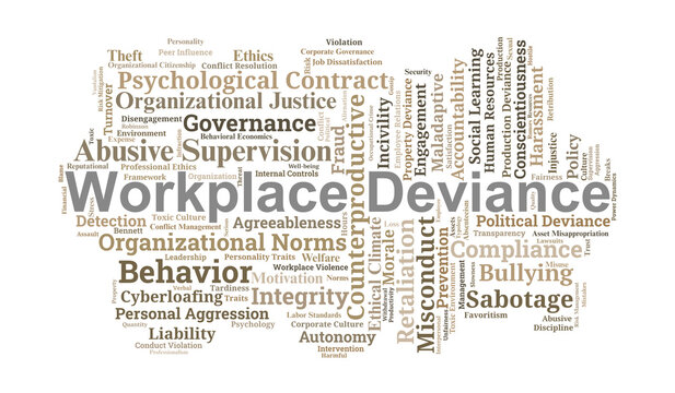 Workplace Deviance Word Cloud. Core Concepts in Organizational Misconduct and Ethics