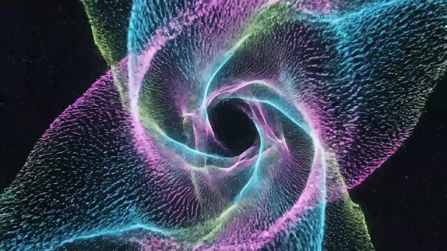 Abstract glowing starburst with colorful light trails