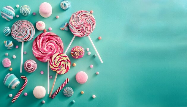 Sweet Sale Promotion With Candies And Lollipop