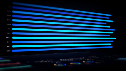 Dynamic data visuals for business info graphics, animated charts, and data-driven insights for a business meeting mock-up. Explore the world of trading, stock exchanges, and crypto