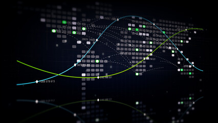 Dynamic data visuals for business info graphics, animated charts, and data-driven insights for a business meeting mock-up. Explore the world of trading, stock exchanges, and crypto