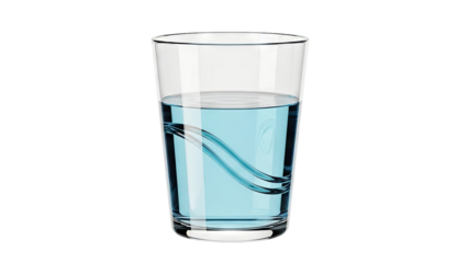 Glass of Blue Water with Swirling Liquid Effect