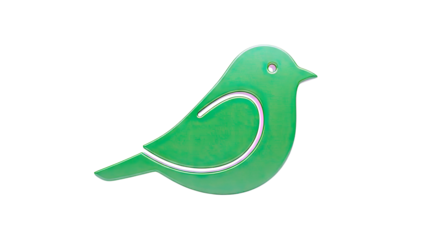 Green bird silhouette with internal cutout
