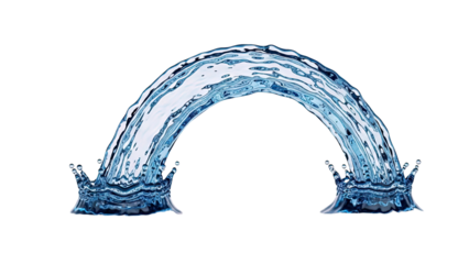 Arching Water Stream with Splashes