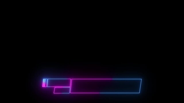 Neon lower third animation for video overlays. Glowing title bar for broadcast, news and media use. Seamless loop lower third bar animation. Futuristic design lower third banner animation.