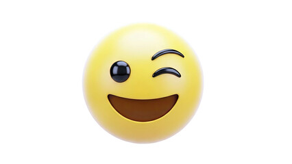 Fototapeta premium Winking Smiley Face Emoji