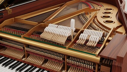 old piano and music instruments