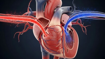 3d rendered illustration of a human heart cutaway