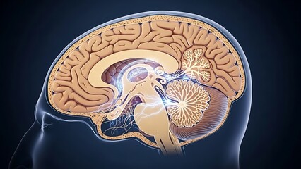 human brain anatomy cutaway