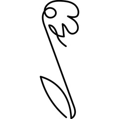 Flat Flower Line Art