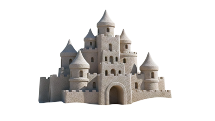Elaborate Sandcastle with Multiple Towers and Arches