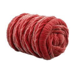 Red Yarn Ball On White. Perfect For Knitting, Crafts Or Soft Texture Concepts. Studio Shot Isolated.