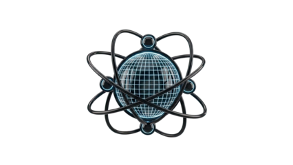 Atomic Structure Globe with Orbiting Electrons