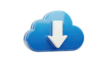 3D Cloud Download Icon