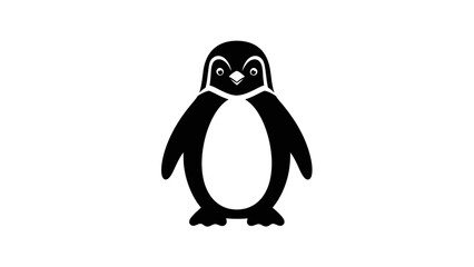 Fototapeta premium Stylized minimalist penguin illustration on a clean white backdrop creating a modern touch
