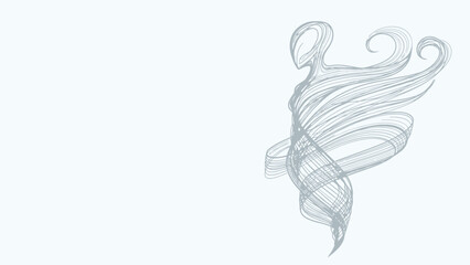 Abstract figure created with curved lines conveying motion and spirituality design