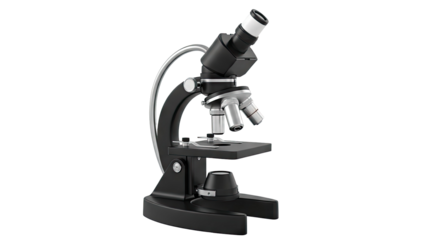 Black Compound Microscope with Silver Accents