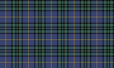 Seamless plaid fabric in blue, green, black, and yellow is ideal for fashion design, clothing, skirts, pants, and dresses, creating a bright and modern look.