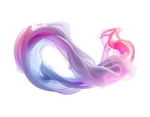 Flowing, translucent ribbon of color, swirling against a black background