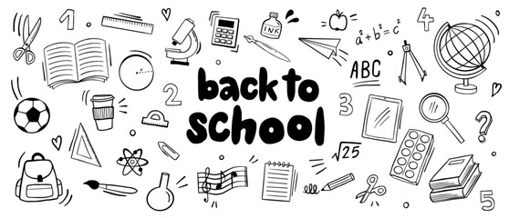 back to school doodle illustration – education and learning vector collection © Lisa