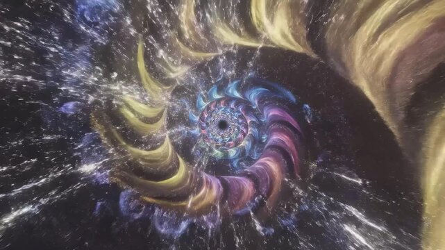 Colorful spiral galaxy pattern