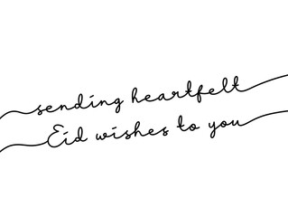 Elegant Eid Greeting Card with Handwritten Calligraphy Message