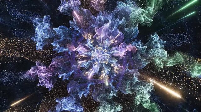 Abstract spiral light particle design